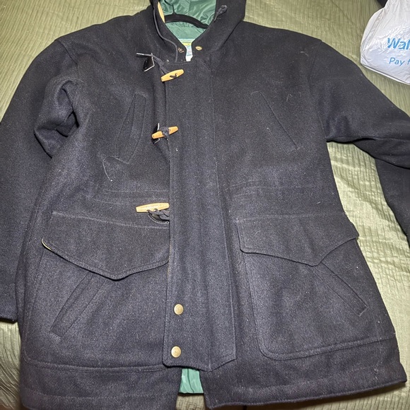 Men's Black Military Field Jacket with Toggle Closure - Picture 1 of 5
